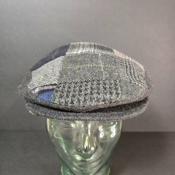 Brooks Brothers Wool Blend Patchwork Mens LG Newsboy Cap Hat Gray Made In Italy - Picture 3 of 10